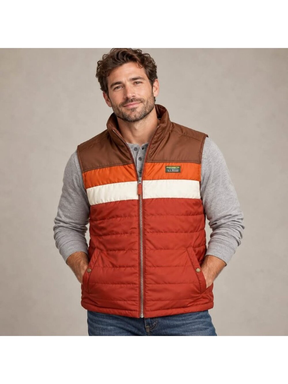 L.L.Bean Mountain Classic Colorblock Puffer Vest Men’s XL NWOT